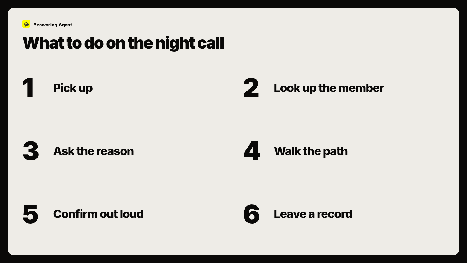 What to do on the night call