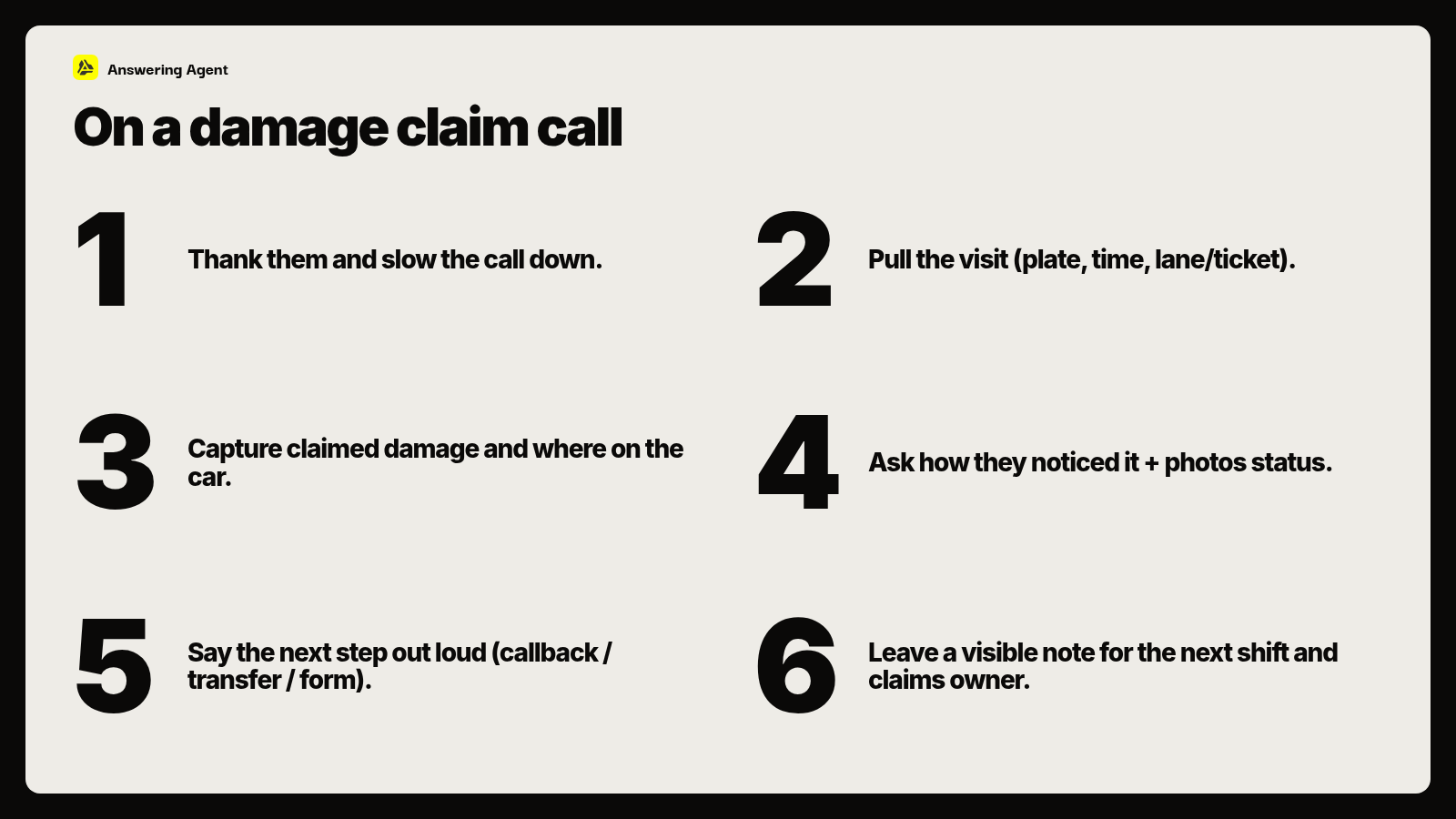 On a damage claim call: six steps
