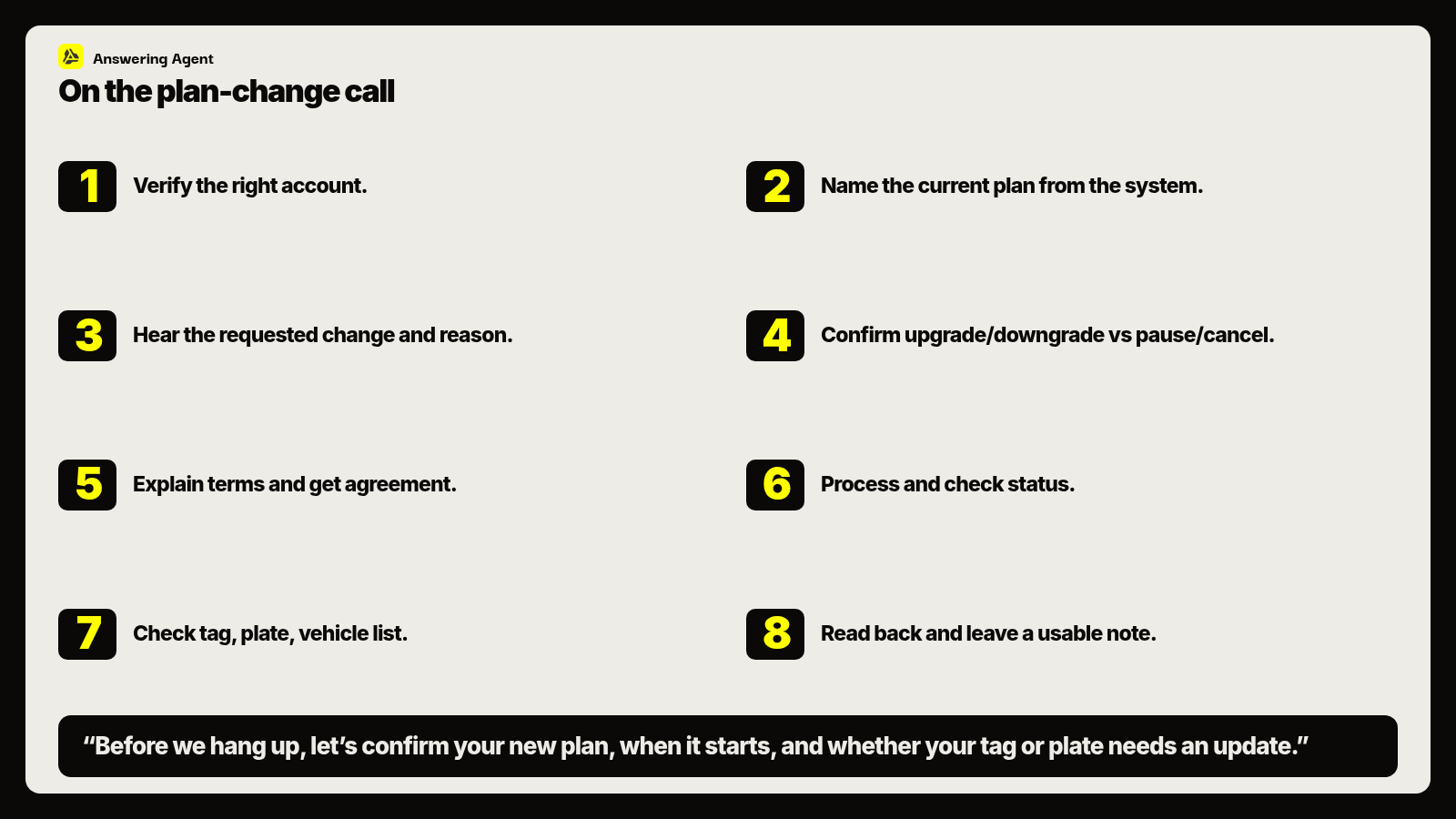 Membership plan-change call playbook
